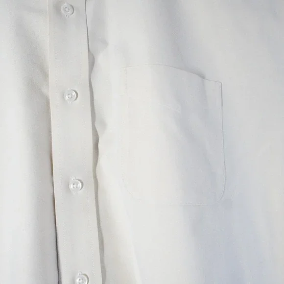 LL Bean Mens Short Sleeve Button Down Shirt Yellow 100% Cotton 0XM06 sZ 18 - Picture 4 of 10